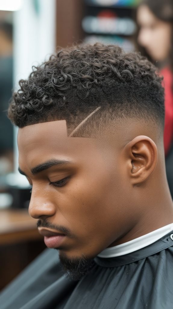 Tight Fade with Curly Top