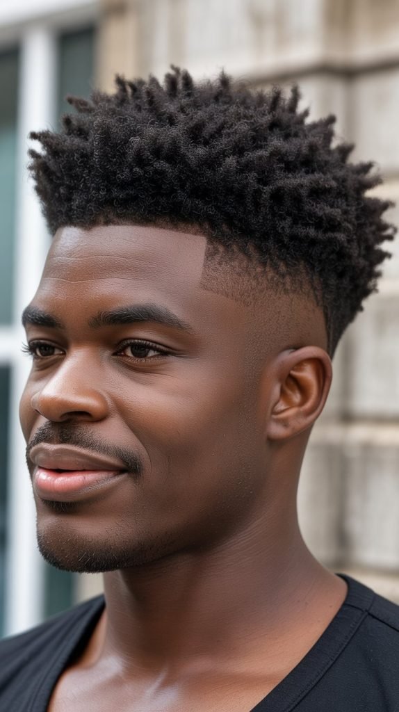 Short Afro with Taper
