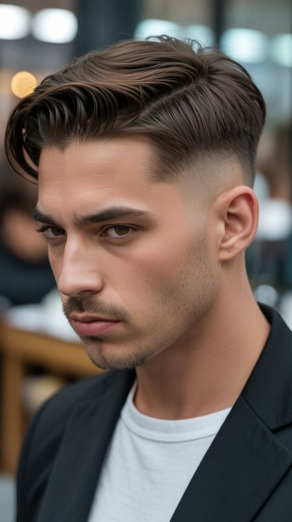 Asymmetrical Side Part with Fade