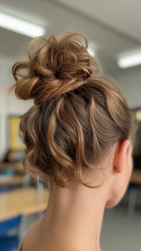 18. Wrapped Curly Bun