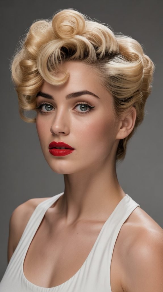 Curly Pompadour Updo