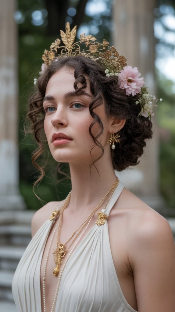  Goddess Curly Updo with Accessories