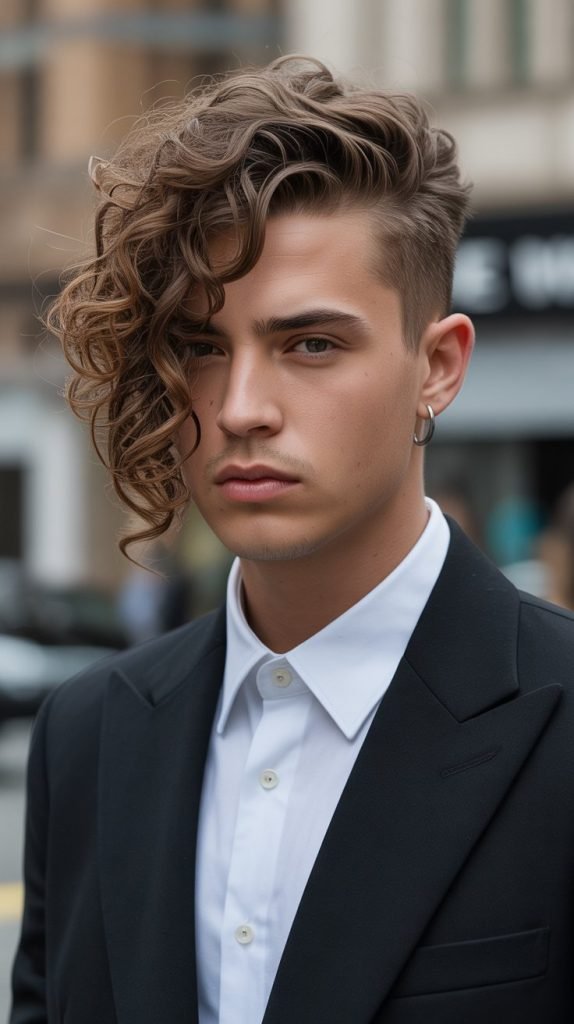 Asymmetrical Curly Cut