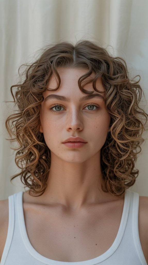 Curls with Middle Part