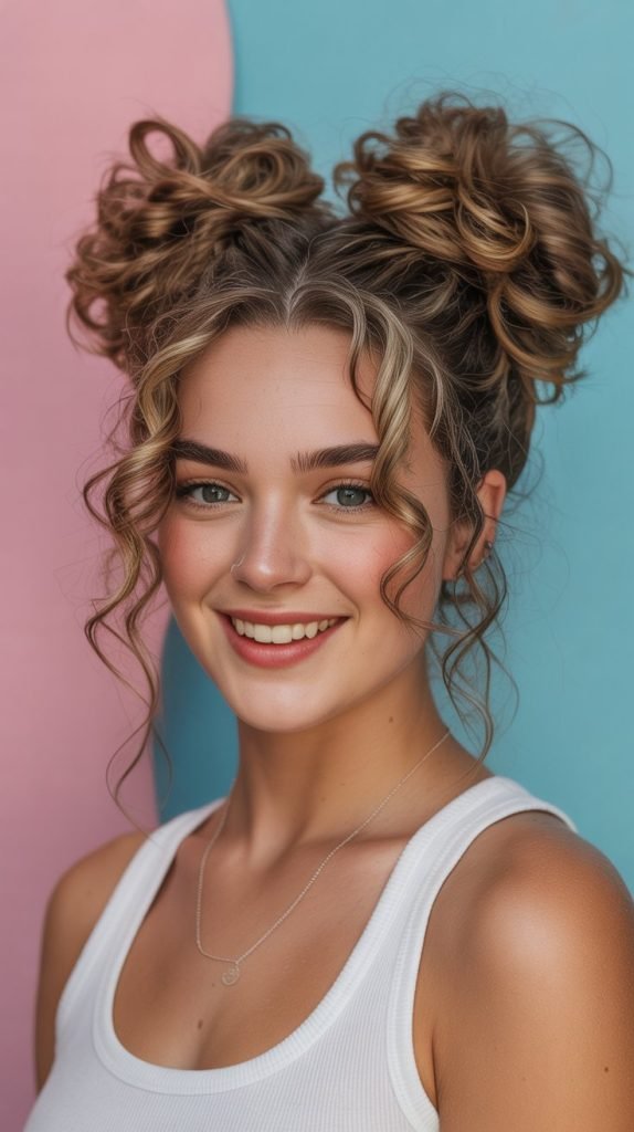 Curly Space Buns