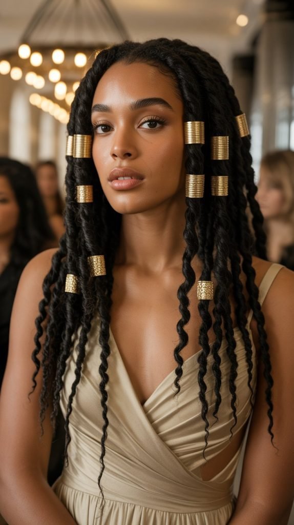 Gold Cuff Barrel Twist Locs