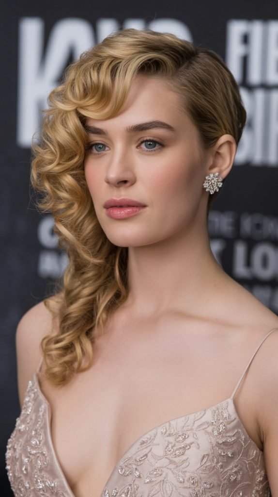 Curly Side-Swept Updo