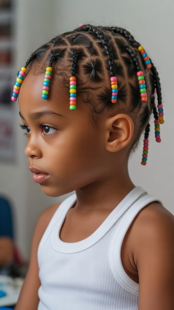 5. Cornrows with Beads
