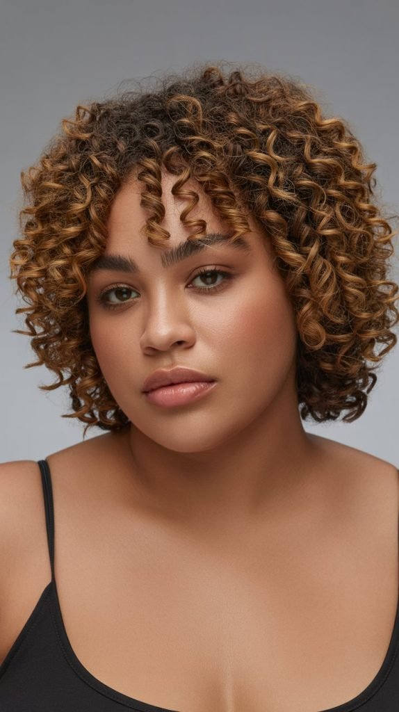 Curly Hair with Flat Twist Out at Crown