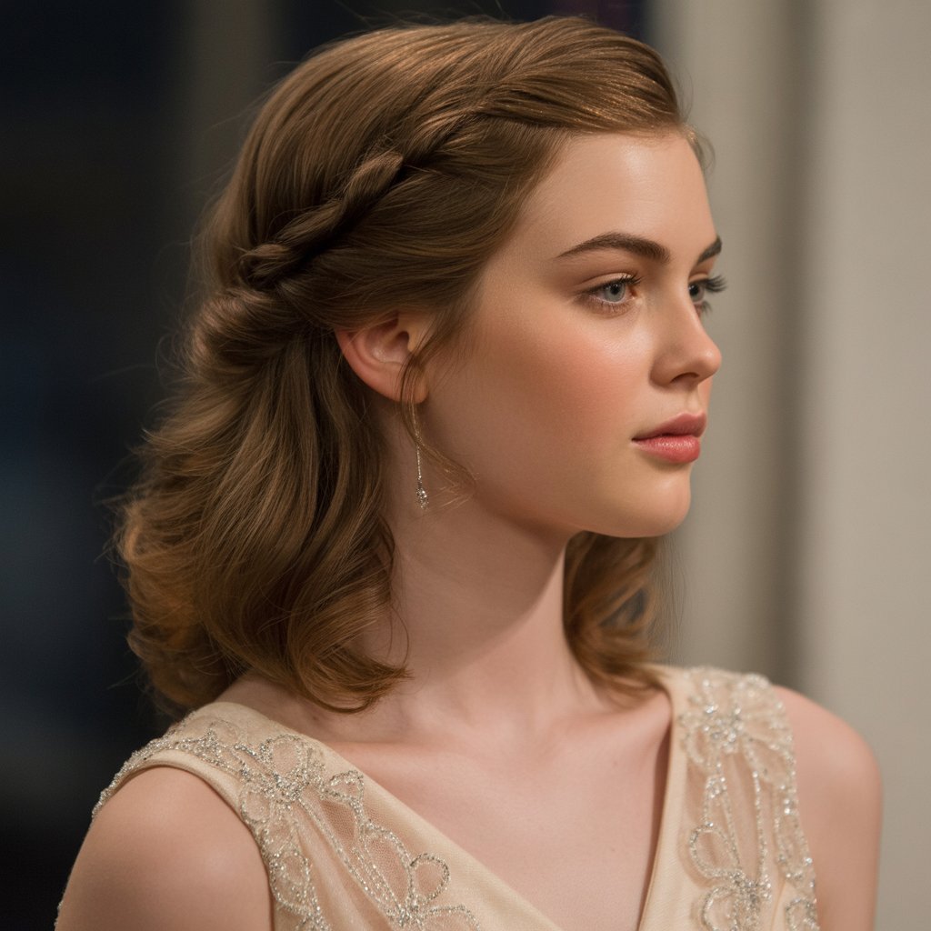 2. Waterfall Braid Half-Up