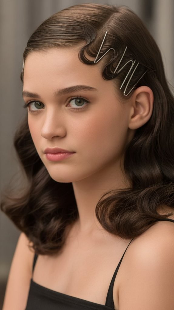 19. Pinned Finger Waves Half-Up