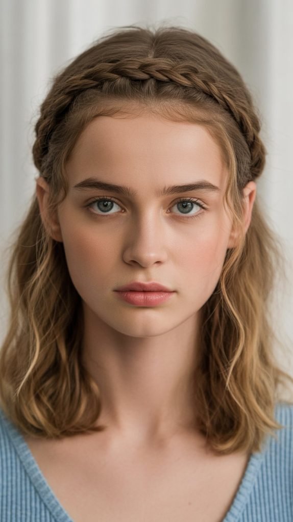 21. Braided Headband with Tucked Ends