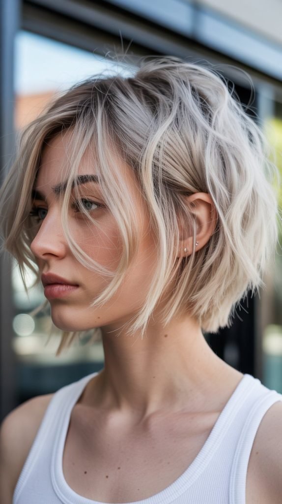 2. The Textured Choppy Bob