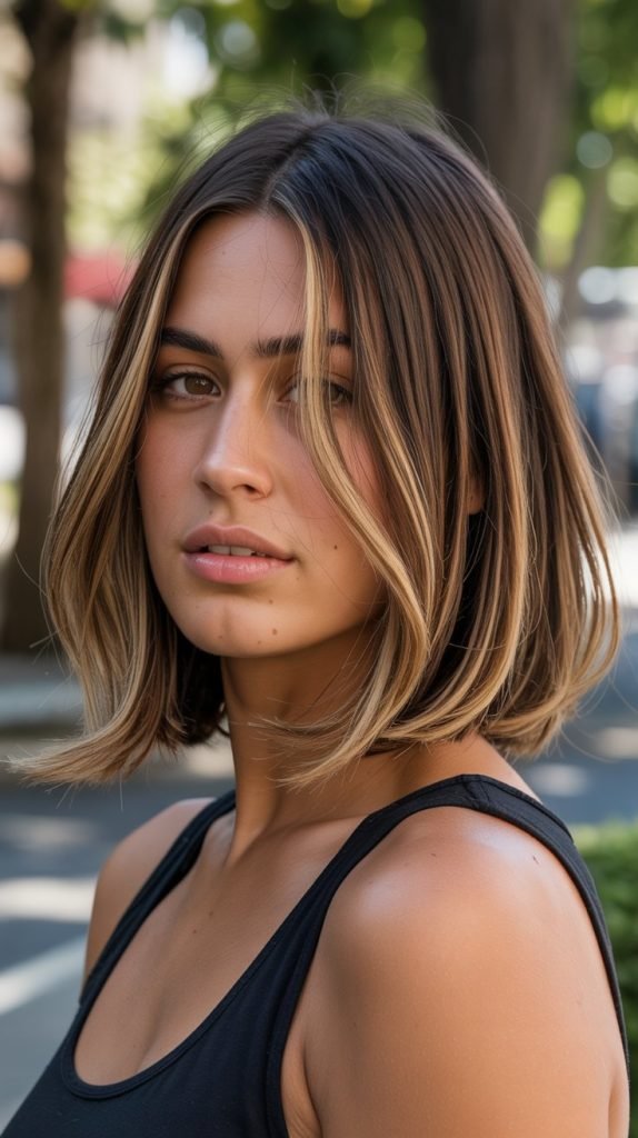 23. The Bob with Balayage Highlights