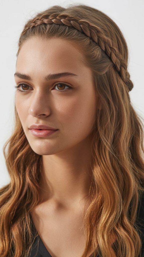 16. Braided Headband Half-Up
