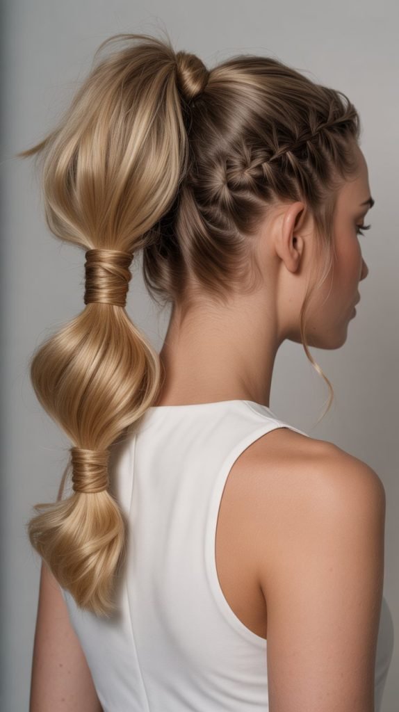 30. Braided Ponytail with Wrapped Base