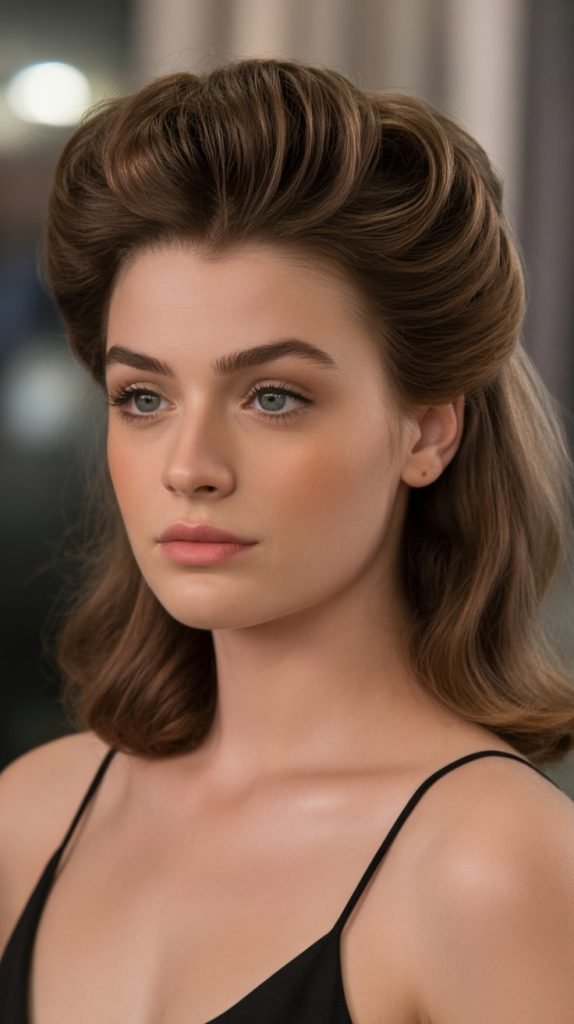 26. Voluminous Half-Up with Teased Crown