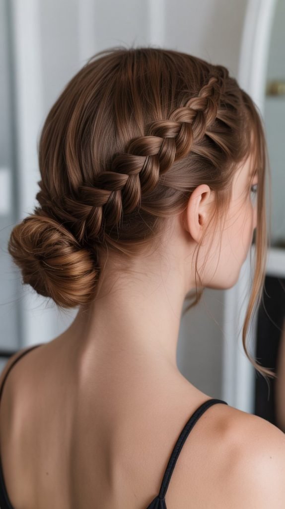 8. Dutch Braid into Low Bun