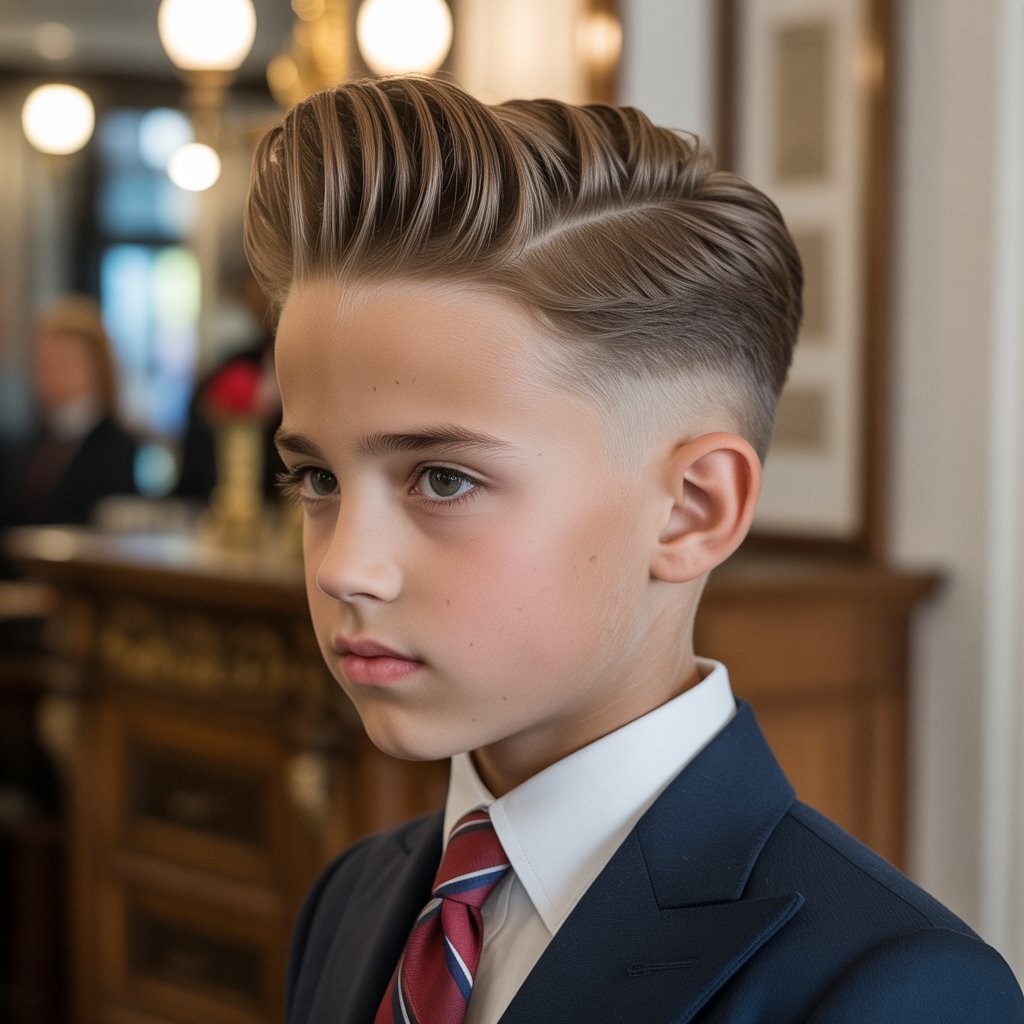 8. Temple Fade with Pompadour