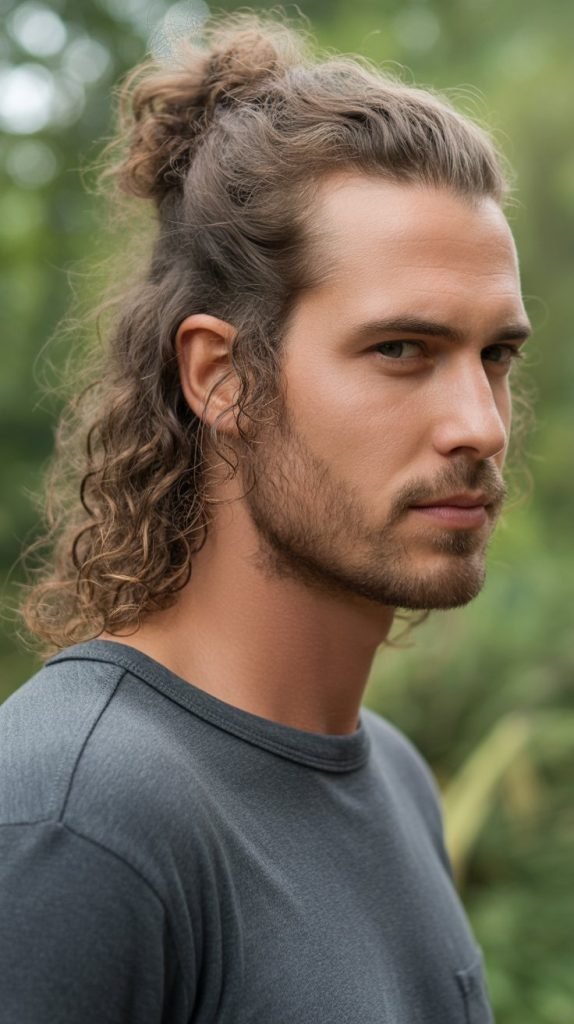 Curly Man Bun