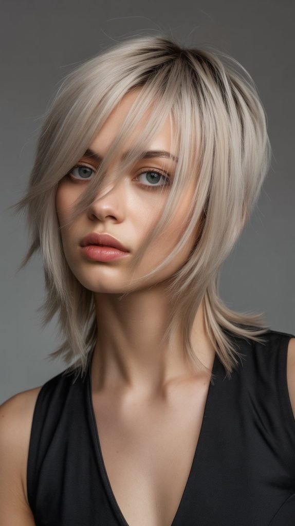  Butterfly Cut with Side-Swept Bangs