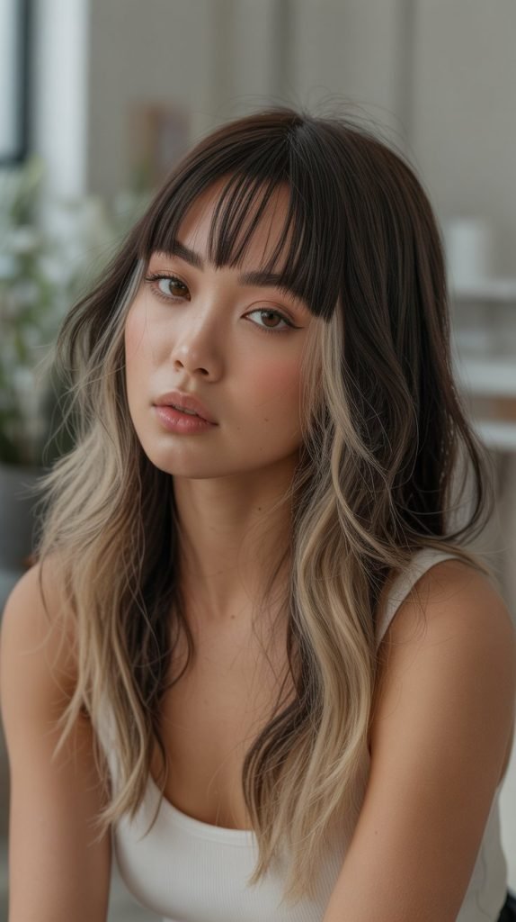  Layered Butterfly with Korean-Style See-Through Bangs