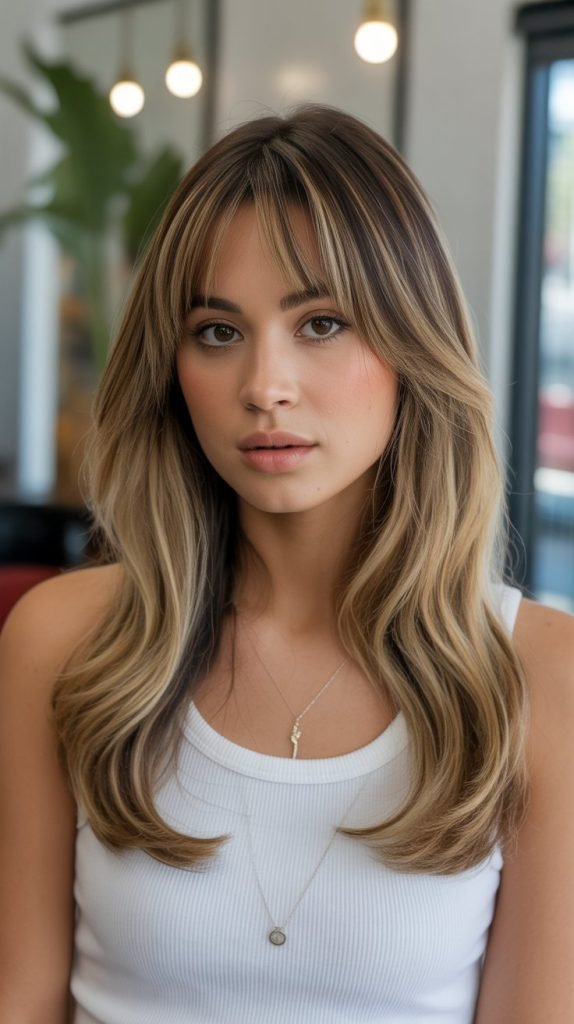 Butterfly Haircut with Graduated Bangs