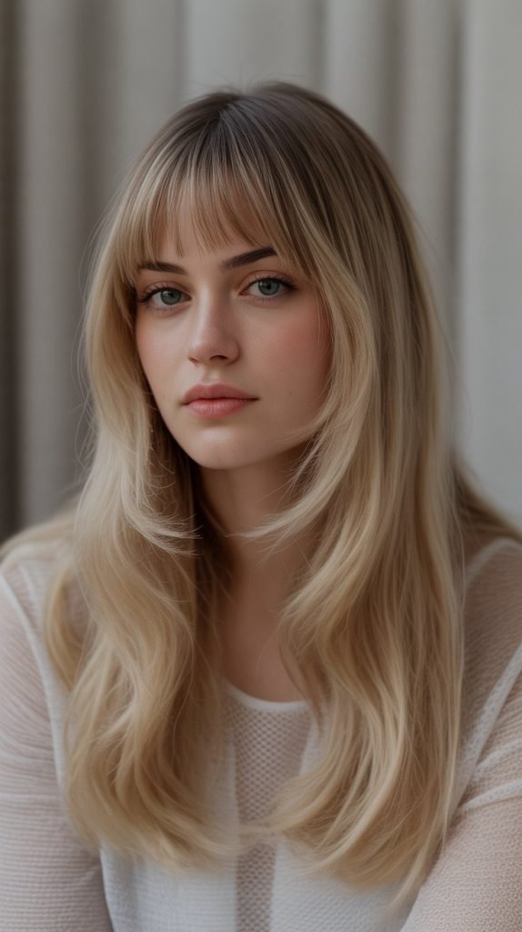 Butterfly Haircut with Tapered Bangs