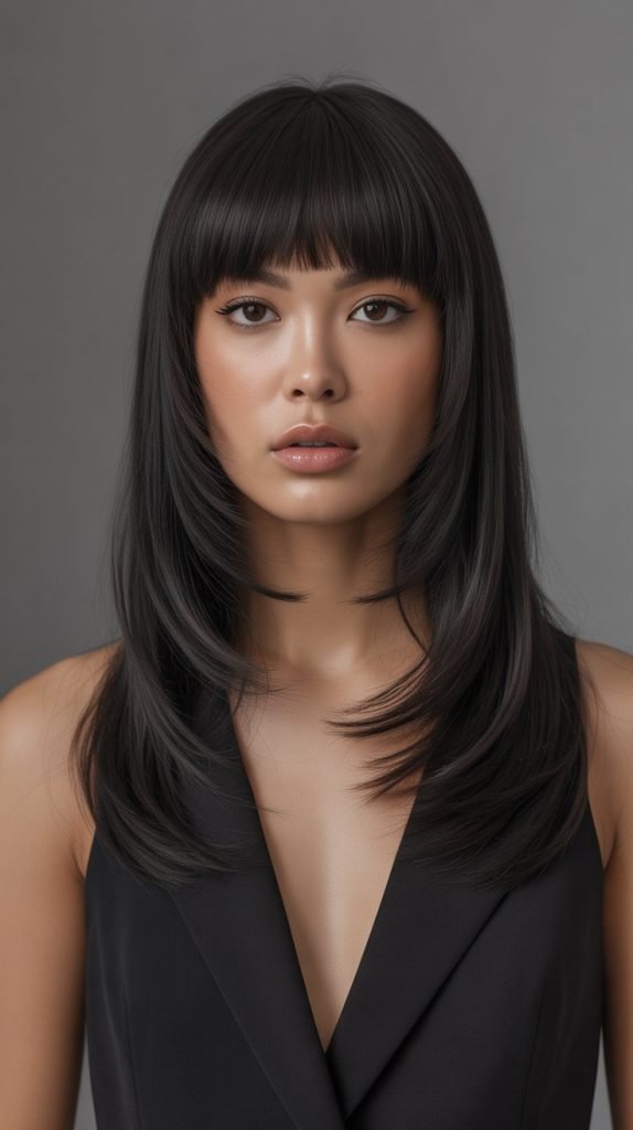 . Butterfly Haircut with Full Fringe