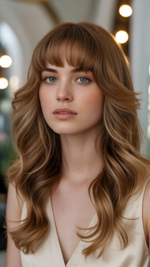 Butterfly Haircut with Soft Rounded Bangs
