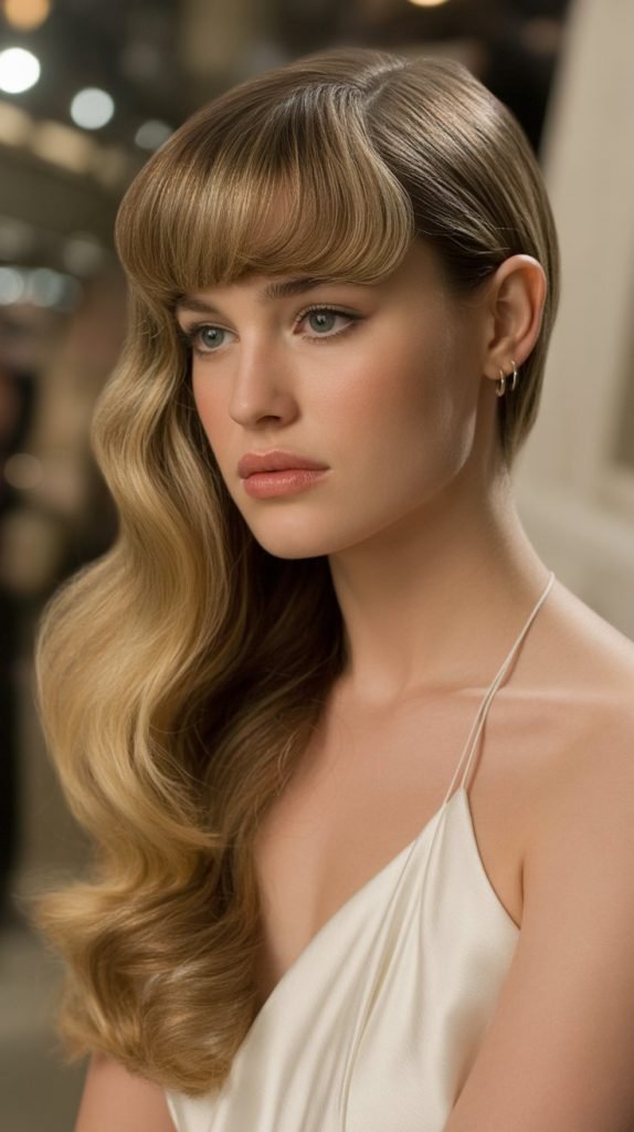 Butterfly Haircut with Swooped Bangs