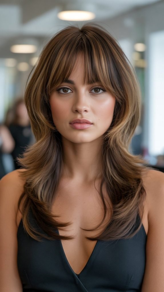 . Butterfly Haircut with Layered Fringe