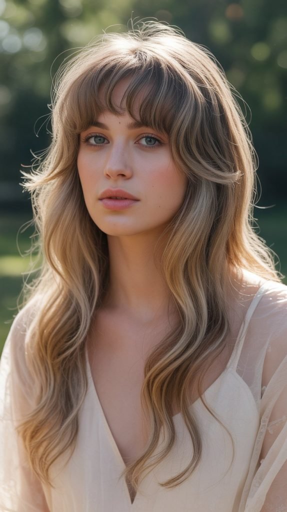 Feathered Butterfly Haircut with Wispy Bangs