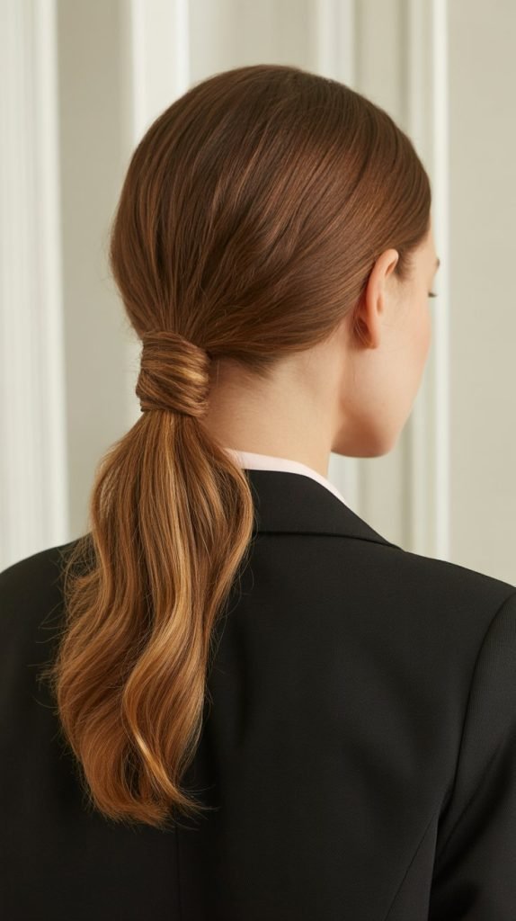 30. Half-Up Wrapped Ponytail