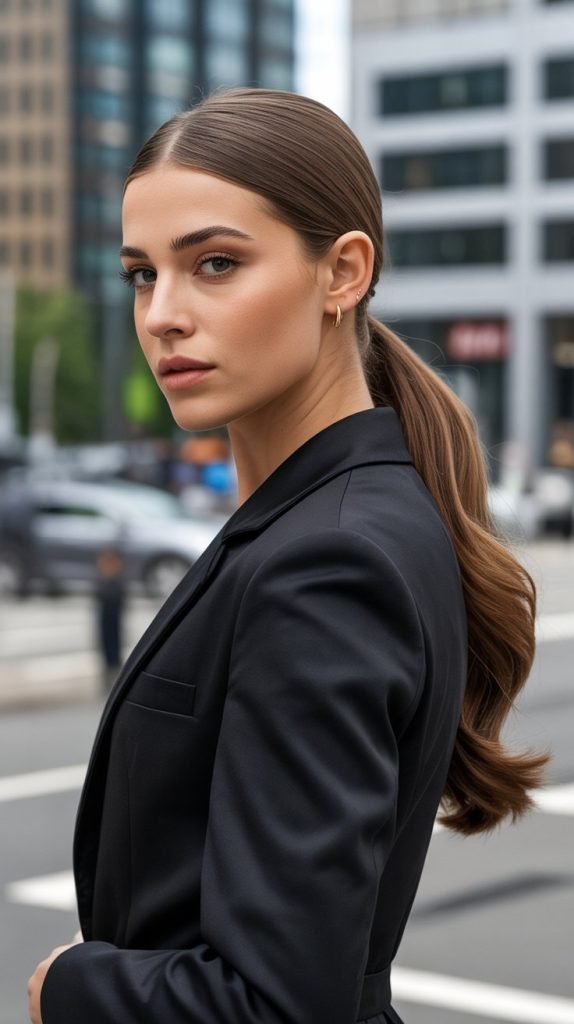 18. Half-Up Sleek Ponytail