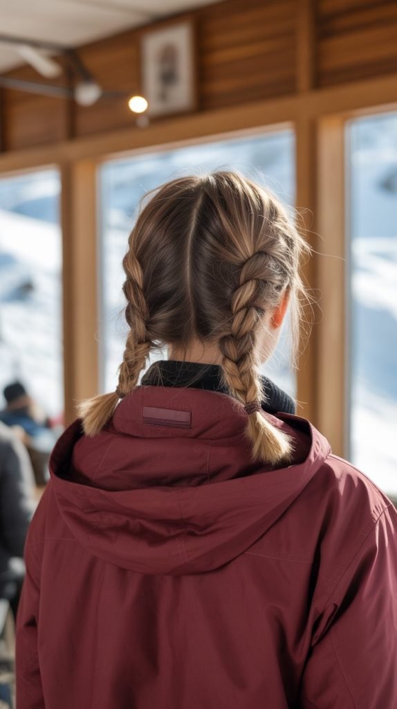 Low Double Buns with Braids
