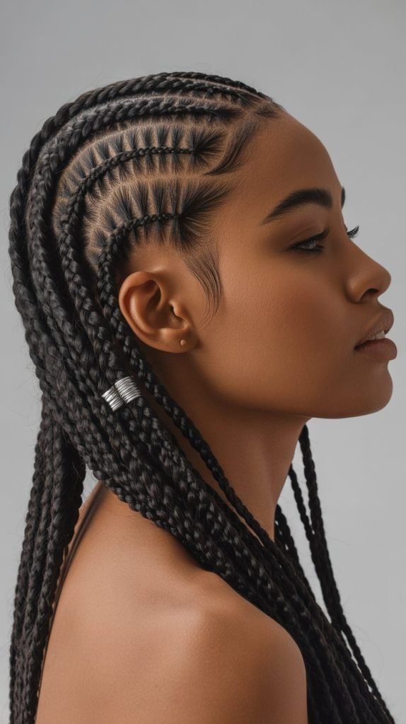 Fulani Braids with Cornrow Sides