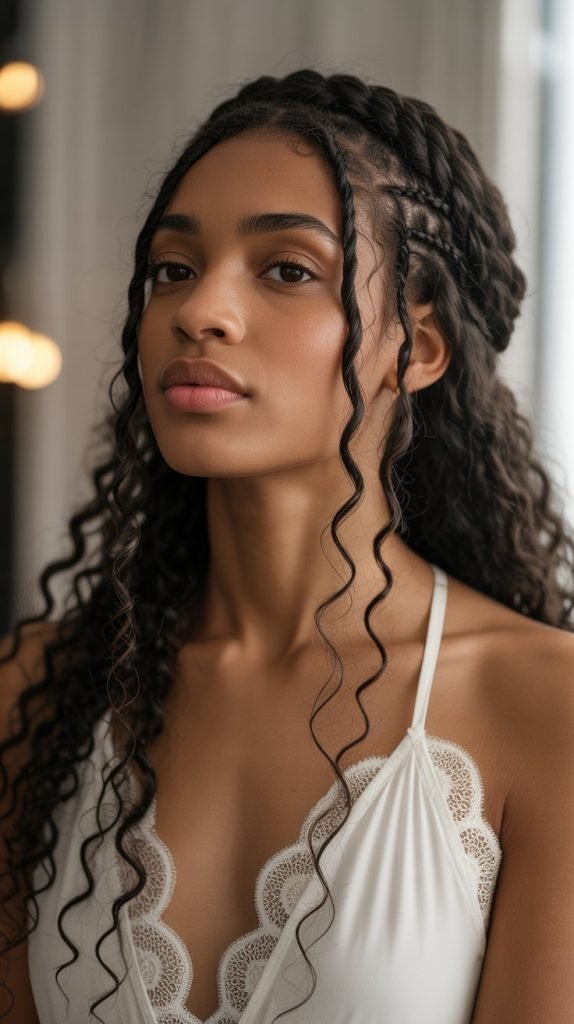 Boho Braided Crown with Loose Hair