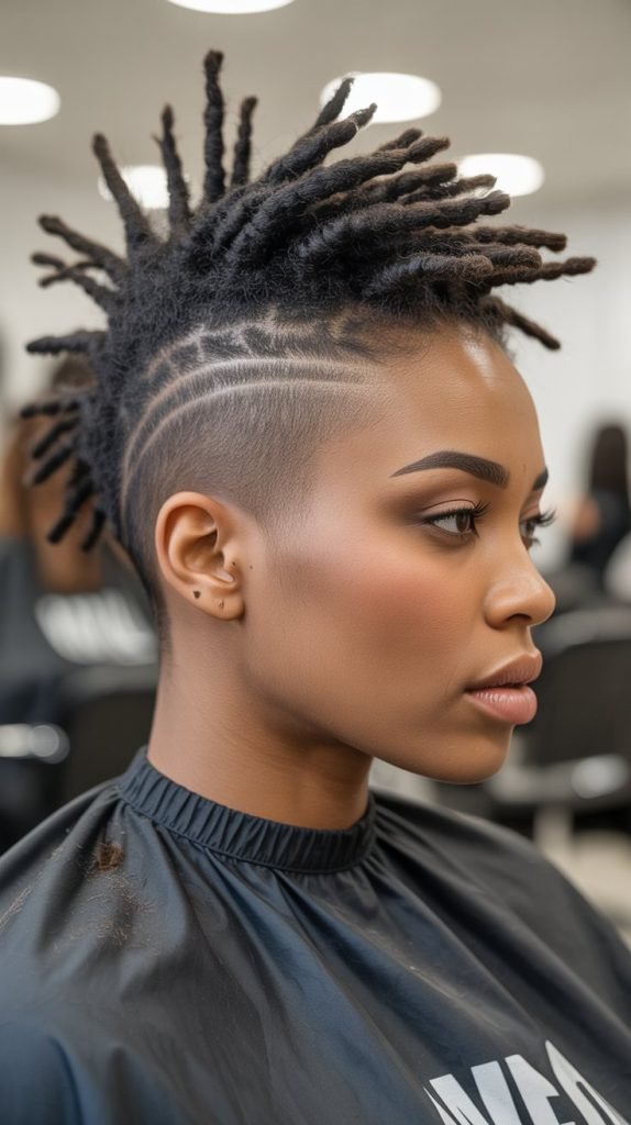  Mohawk with Temple Fade