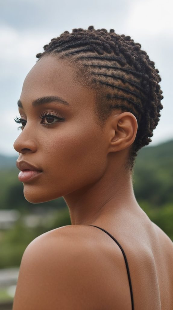 Thin Mohawk Strip with Micro Locs