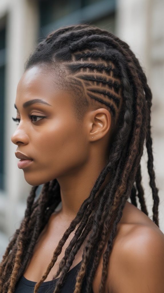 Undercut Mohawk with Long Locs