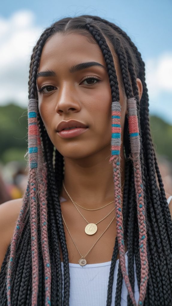 Boho Braids with Yarn Wraps