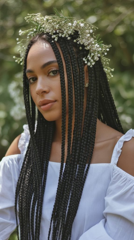 Boho Braids with Floral Accessories