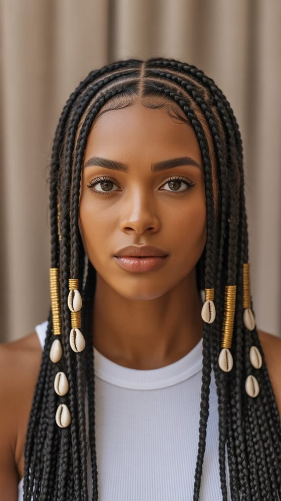 Classic Fulani Braids with Center Part