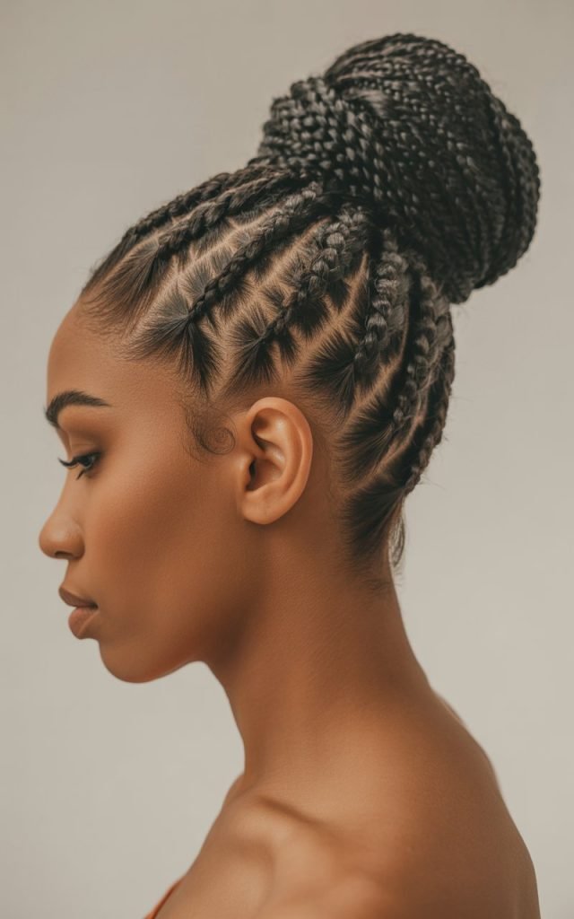 Dutch Braid into Twisted Bun