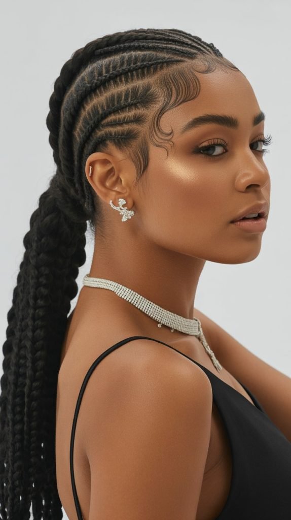 Feed-In Braids Ponytail