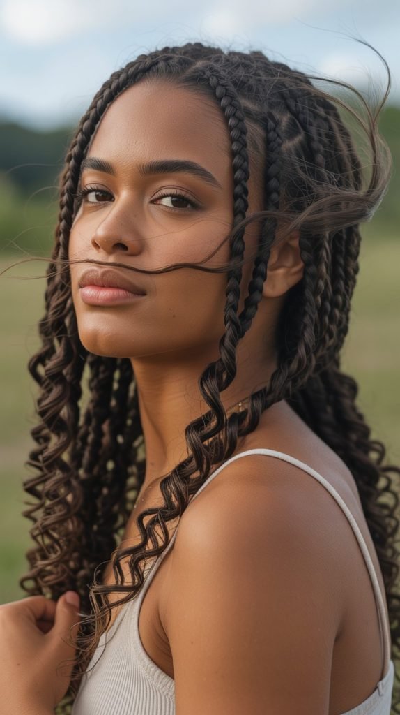 Fulani Braids with Curly Ends