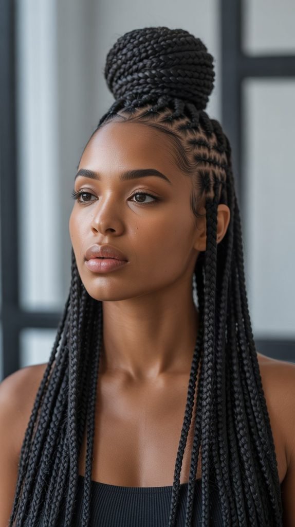 Fulani Braids Top Knot