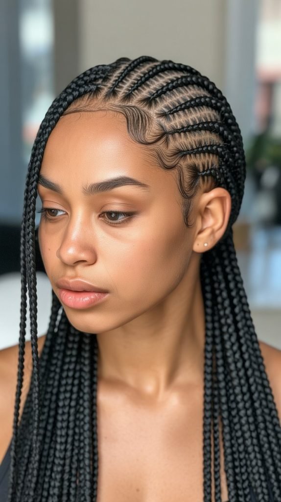 Fulani Braids with Feedin Cornrows