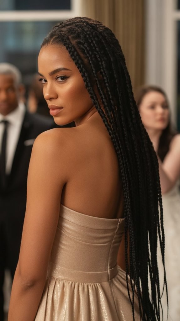 Side-Swept Fulani Braids
